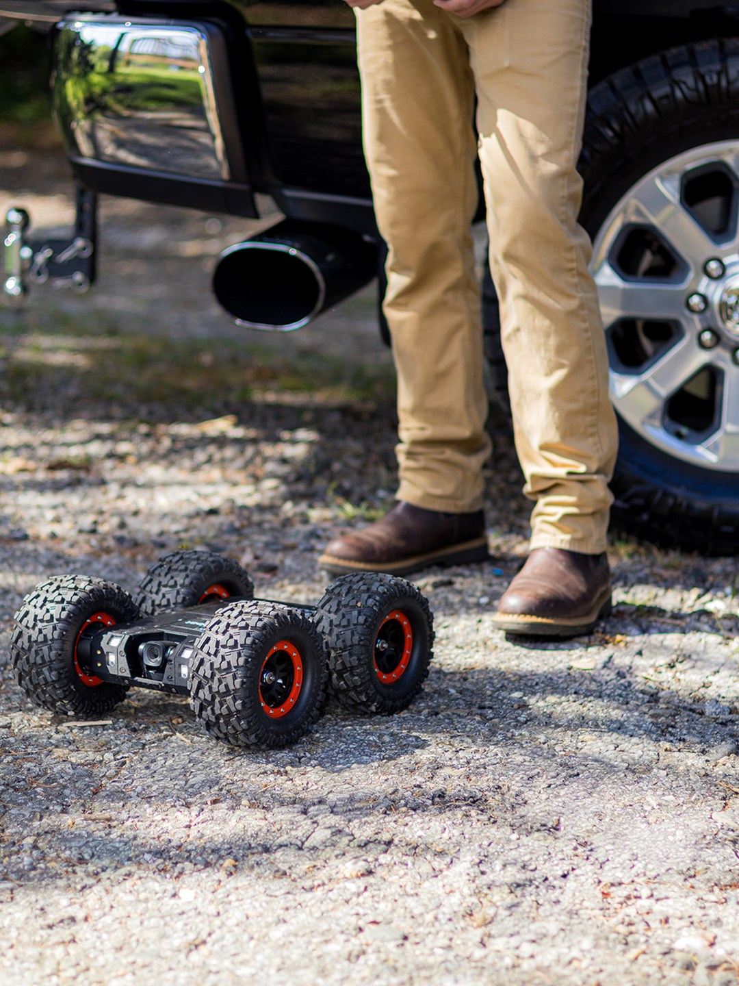 Frame Home & Commercial Inspections crawlspace inspection rover being deployed at a property